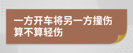 一方开车将另一方撞伤算不算轻伤