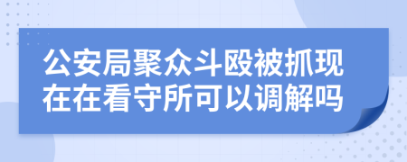 公安局聚众斗殴被抓现在在看守所可以调解吗