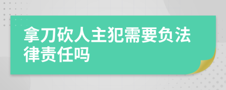 拿刀砍人主犯需要负法律责任吗