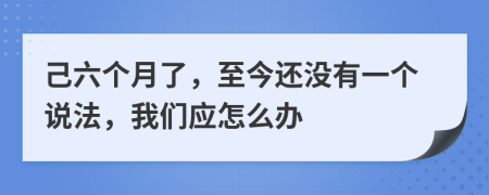 己六个月了，至今还没有一个说法，我们应怎么办