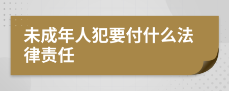 未成年人犯要付什么法律责任
