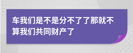 车我们是不是分不了了那就不算我们共同财产了