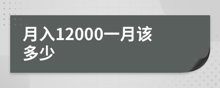 月入12000一月该多少