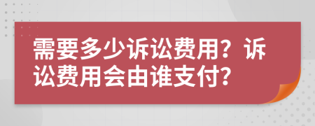 需要多少诉讼费用？诉讼费用会由谁支付？