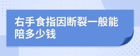 右手食指因断裂一般能陪多少钱