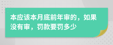 本应该本月底前年审的，如果没有审，罚款要罚多少