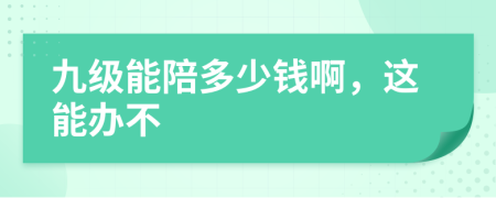 九级能陪多少钱啊，这能办不