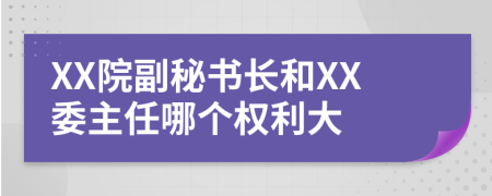 XX院副秘书长和XX委主任哪个权利大