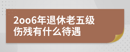 2oo6年退休老五级伤残有什么待遇