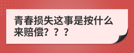 青春损失这事是按什么来赔偿？？？