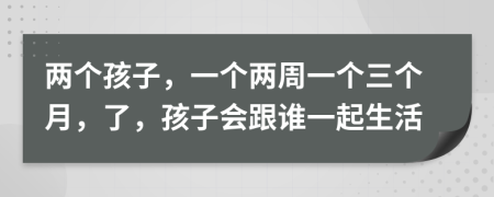 两个孩子，一个两周一个三个月，了，孩子会跟谁一起生活