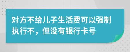 对方不给儿子生活费可以强制执行不，但没有银行卡号