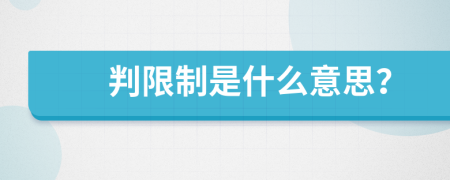 判限制是什么意思？