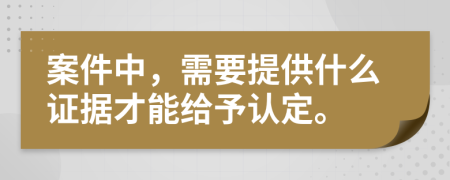 案件中，需要提供什么证据才能给予认定。