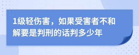 1级轻伤害，如果受害者不和解要是判刑的话判多少年