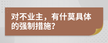 对不业主，有什莫具体的强制措施？