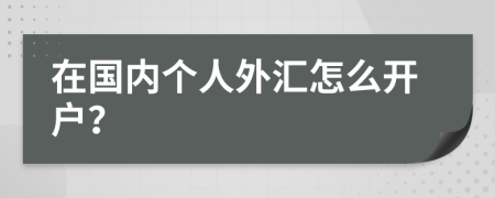 在国内个人外汇怎么开户？