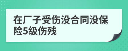 在厂子受伤没合同没保险5级伤残