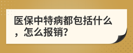 医保中特病都包括什么，怎么报销？