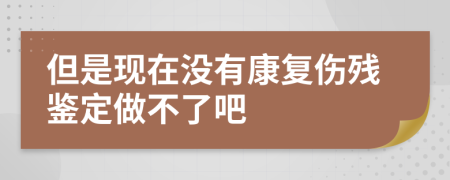 但是现在没有康复伤残鉴定做不了吧