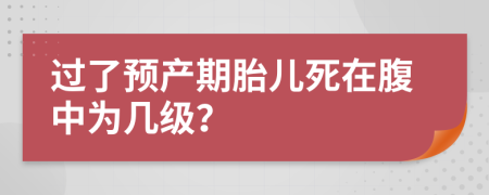 过了预产期胎儿死在腹中为几级？