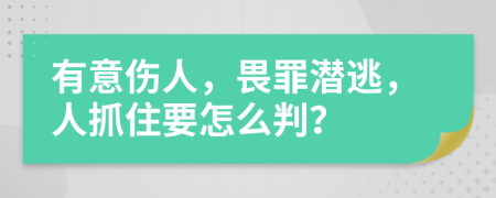 有意伤人，畏罪潜逃，人抓住要怎么判？