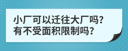 小厂可以迁往大厂吗？有不受面积限制吗？