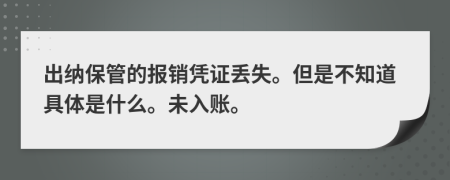 出纳保管的报销凭证丢失。但是不知道具体是什么。未入账。