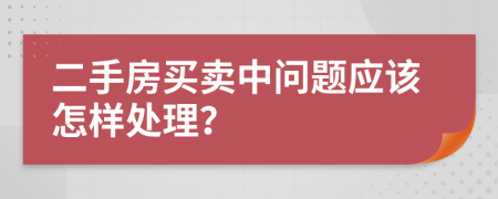 二手房买卖中问题应该怎样处理？