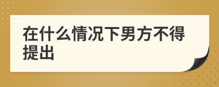 在什么情况下男方不得提出