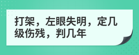 打架，左眼失明，定几级伤残，判几年