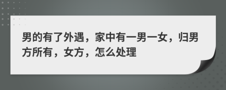 男的有了外遇，家中有一男一女，归男方所有，女方，怎么处理