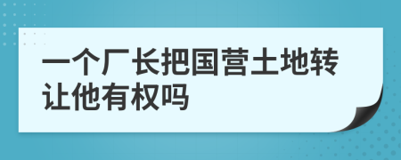 一个厂长把国营土地转让他有权吗