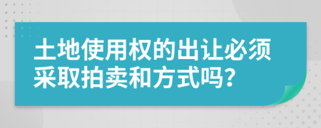 土地使用权的出让必须采取拍卖和方式吗？