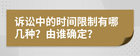 诉讼中的时间限制有哪几种？由谁确定？