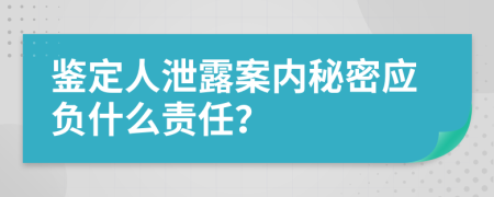 鉴定人泄露案内秘密应负什么责任？