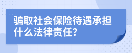 骗取社会保险待遇承担什么法律责任？