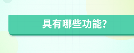 具有哪些功能？