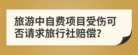 旅游中自费项目受伤可否请求旅行社赔偿？