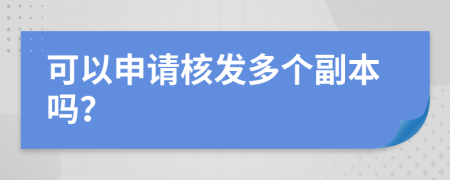 可以申请核发多个副本吗？