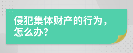 侵犯集体财产的行为，怎么办？