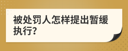 被处罚人怎样提出暂缓执行？