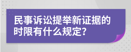 民事诉讼提举新证据的时限有什么规定？