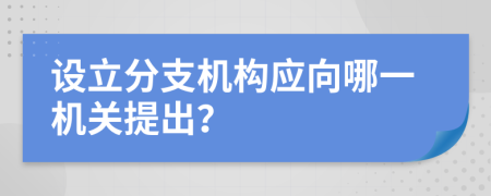 设立分支机构应向哪一机关提出？