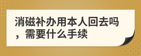 消磁补办用本人回去吗，需要什么手续