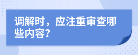 调解时，应注重审查哪些内容？