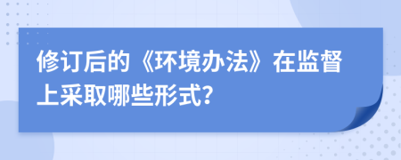 修订后的《环境办法》在监督上采取哪些形式？