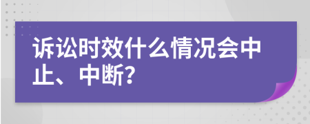 诉讼时效什么情况会中止、中断？