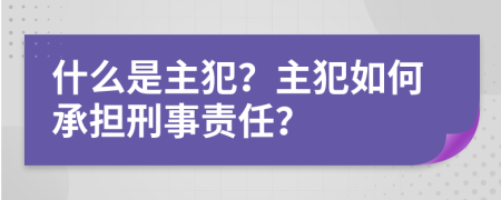 什么是主犯？主犯如何承担刑事责任？