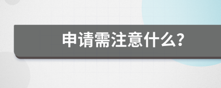 申请需注意什么？